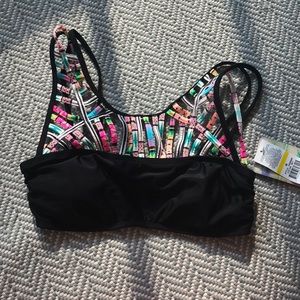 Brand new Hobie Striped Highneck Bikini Top